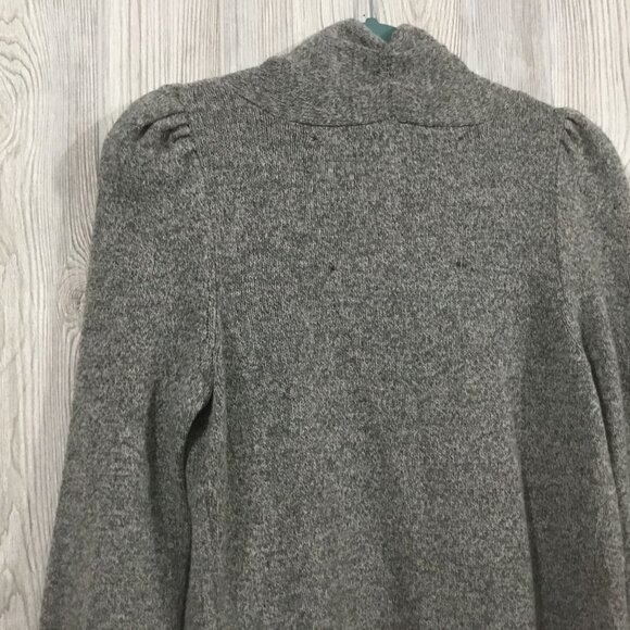 Anthropologie Meguro River Wool Knit Open Front Pleated Puff Shoulder Cardigan M - Picture 8 of 12